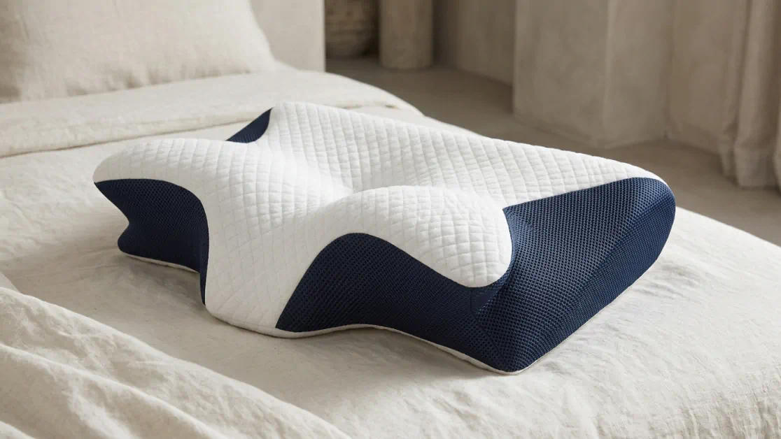 Morrow butterfly contour pillow next to its gift box